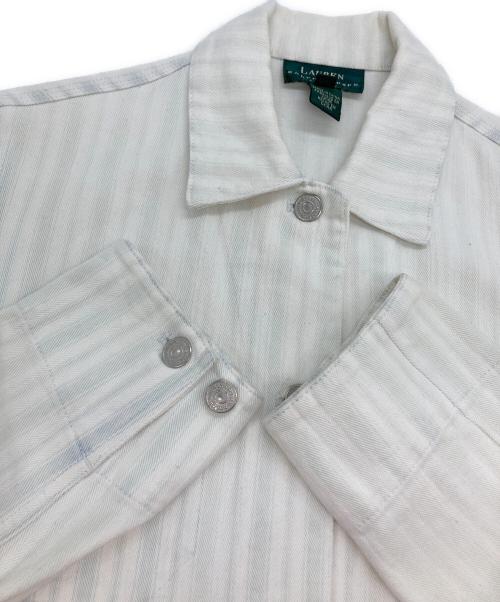 LAUREN RALPH LAUREN（ローレンラルフローレン）LAUREN RALPH LAUREN (ローレンラルフローレン) カバーオール ホワイト×グリーン サイズ:Sの古着・服飾アイテム