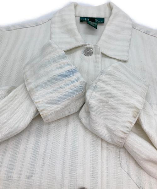 LAUREN RALPH LAUREN（ローレンラルフローレン）LAUREN RALPH LAUREN (ローレンラルフローレン) カバーオール ホワイト×グリーン サイズ:Sの古着・服飾アイテム