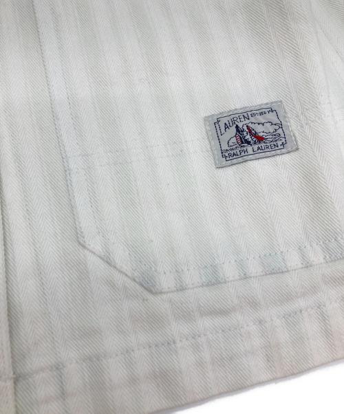 LAUREN RALPH LAUREN（ローレンラルフローレン）LAUREN RALPH LAUREN (ローレンラルフローレン) カバーオール ホワイト×グリーン サイズ:Sの古着・服飾アイテム