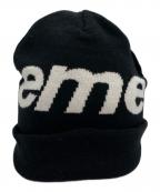 SUPREMEシュプリーム）の古着「big logo beanie/ニット帽」｜ブラック×ホワイト