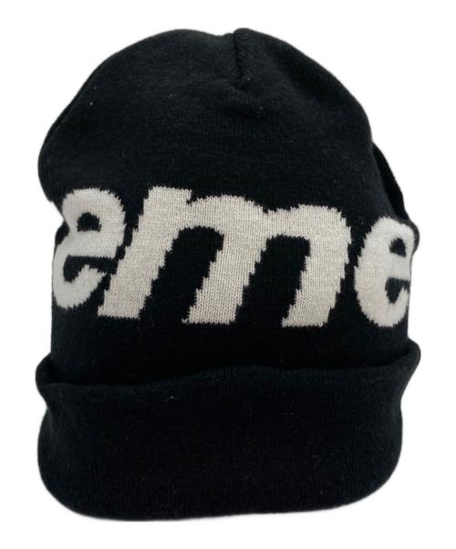 SUPREME（シュプリーム）Supreme (シュプリーム) big logo beanie/ニット帽 ブラック×ホワイトの古着・服飾アイテム