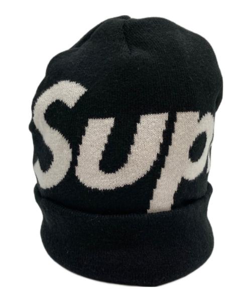 SUPREME（シュプリーム）Supreme (シュプリーム) big logo beanie/ニット帽 ブラック×ホワイトの古着・服飾アイテム