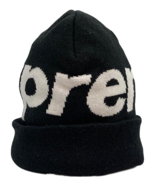 SUPREME（シュプリーム）Supreme (シュプリーム) big logo beanie/ニット帽 ブラック×ホワイトの古着・服飾アイテム