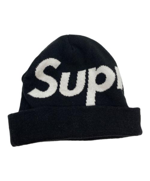 SUPREME（シュプリーム）Supreme (シュプリーム) big logo beanie/ニット帽 ブラック×ホワイトの古着・服飾アイテム