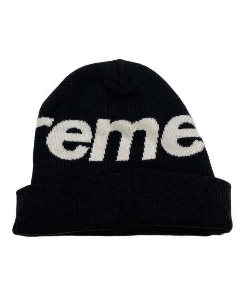 SUPREME（シュプリーム）Supreme (シュプリーム) big logo beanie/ニット帽 ブラック×ホワイトの古着・服飾アイテム