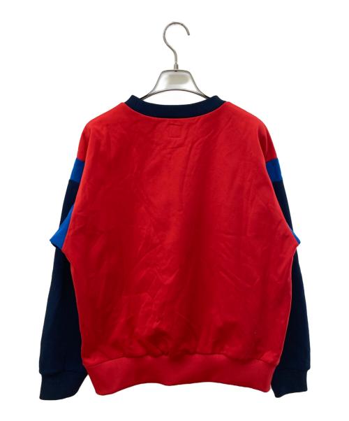 HUMAN MADE（ヒューマンメイド）HUMAN MADE (ヒューマンメイド) ロゴスウェット レッド×ネイビー サイズ:Mの古着・服飾アイテム