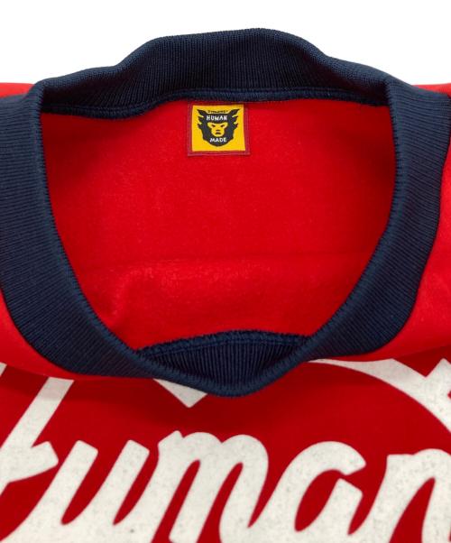 HUMAN MADE（ヒューマンメイド）HUMAN MADE (ヒューマンメイド) ロゴスウェット レッド×ネイビー サイズ:Mの古着・服飾アイテム