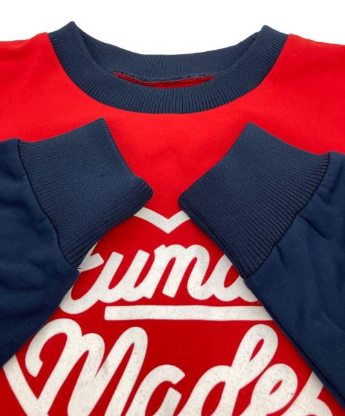 HUMAN MADE（ヒューマンメイド）HUMAN MADE (ヒューマンメイド) ロゴスウェット レッド×ネイビー サイズ:Mの古着・服飾アイテム