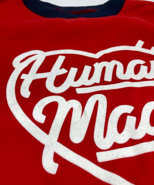 HUMAN MADE（ヒューマンメイド）HUMAN MADE (ヒューマンメイド) ロゴスウェット レッド×ネイビー サイズ:Mの古着・服飾アイテム