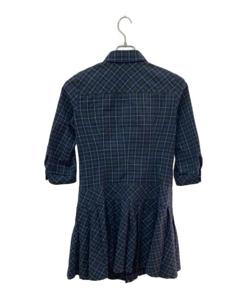 BURBERRY BLUE LABEL（バーバリー ブルー レーベル）BURBERRY BLUE LABEL (バーバリー ブルー レーベル) ブラックウォッチシャツワンピース ネイビー×グリーン サイズ:38の古着・服飾アイテム