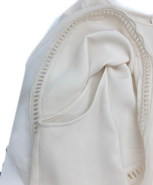Noble（ノーブル）Noble (ノーブル) ラダーレースラインシアーラッフルブラウス アイボリー サイズ:-の古着・服飾アイテム