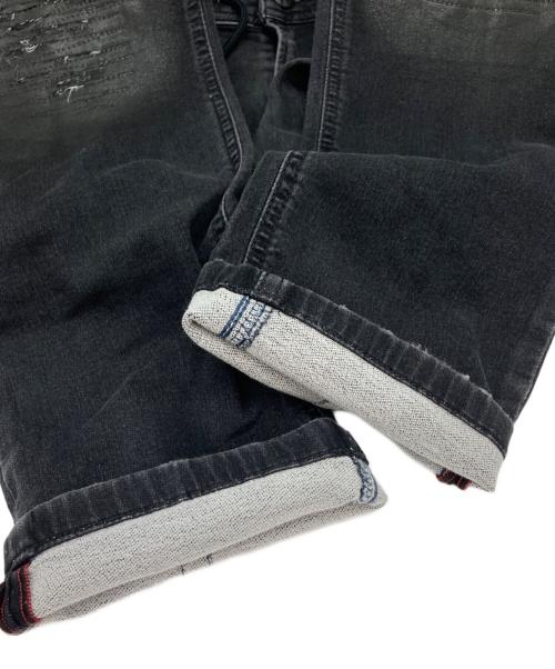 DIESEL（ディーゼル）DIESEL (ディーゼル) ダメージ加工コーティングパンツ ブラック サイズ:30の古着・服飾アイテム