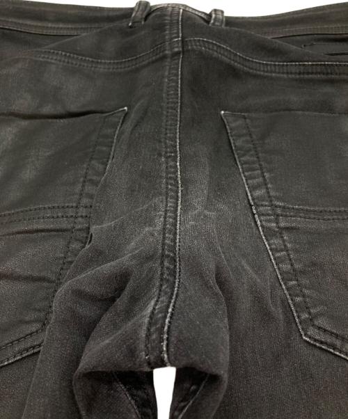 DIESEL（ディーゼル）DIESEL (ディーゼル) ダメージ加工コーティングパンツ ブラック サイズ:30の古着・服飾アイテム