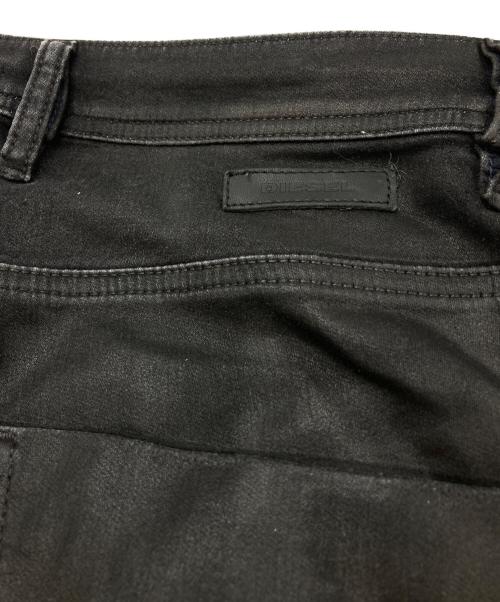 DIESEL（ディーゼル）DIESEL (ディーゼル) ダメージ加工コーティングパンツ ブラック サイズ:30の古着・服飾アイテム