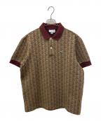 LACOSTEラコステ）の古着「モノグラムジャカードポロシャツ」｜ブラウン