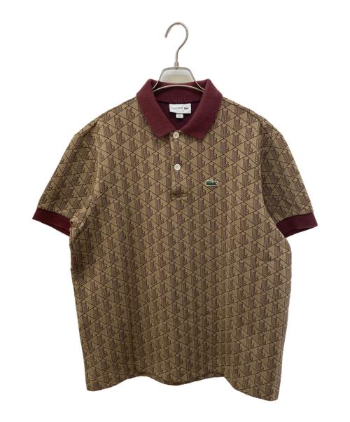 LACOSTE（ラコステ）LACOSTE (ラコステ) モノグラムジャカードポロシャツ ブラウン サイズ:Lの古着・服飾アイテム