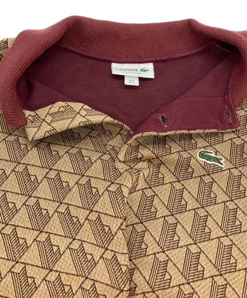 LACOSTE（ラコステ）LACOSTE (ラコステ) モノグラムジャカードポロシャツ ブラウン サイズ:Lの古着・服飾アイテム