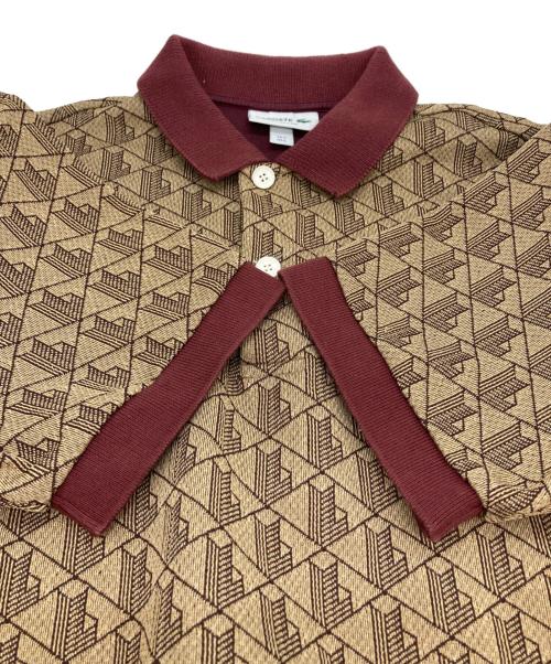 LACOSTE（ラコステ）LACOSTE (ラコステ) モノグラムジャカードポロシャツ ブラウン サイズ:Lの古着・服飾アイテム