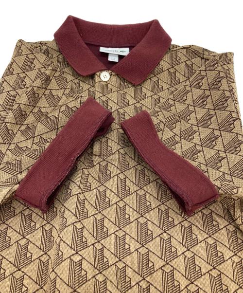 LACOSTE（ラコステ）LACOSTE (ラコステ) モノグラムジャカードポロシャツ ブラウン サイズ:Lの古着・服飾アイテム