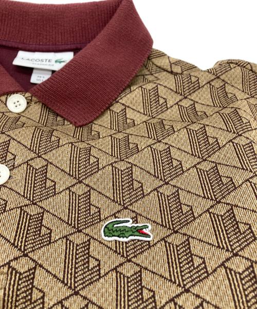 LACOSTE（ラコステ）LACOSTE (ラコステ) モノグラムジャカードポロシャツ ブラウン サイズ:Lの古着・服飾アイテム
