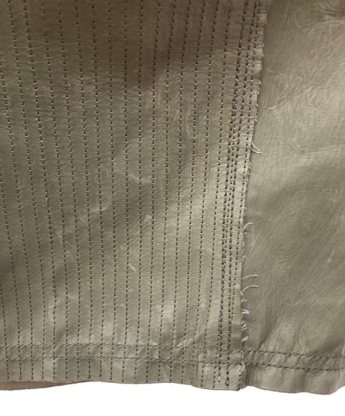 LANVIN（ランバン）LANVIN (ランバン) カーフスキンS/Sジップシャツ カーキ サイズ:44の古着・服飾アイテム