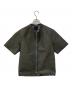 LANVIN（ランバン）の古着「カーフスキンS/Sジップシャツ」｜カーキ