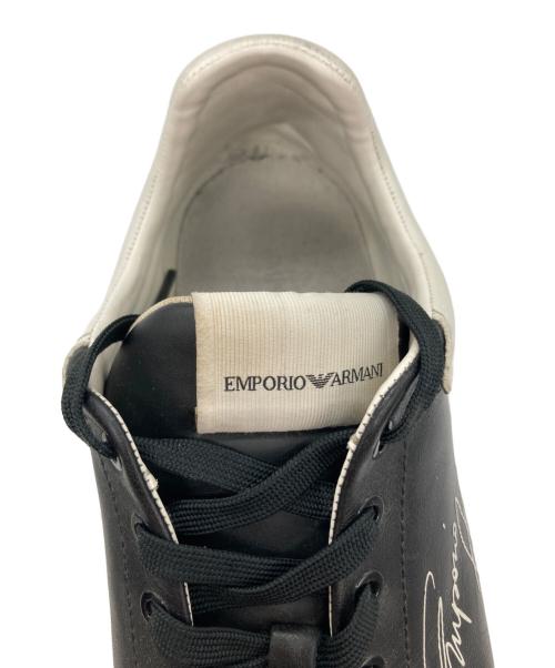 EMPORIO ARMANI（エンポリオ アルマーニ）EMPORIO ARMANI (エンポリオ アルマーニ) ロゴプリントスニーカー ブラック サイズ:43の古着・服飾アイテム