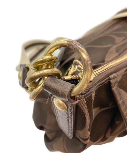 COACH（コーチ）COACH (コーチ) ホーボータイプシグネチャーワンショルダーバッグ ブラウンの古着・服飾アイテム