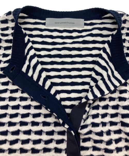 passe present le prmer（パッセプレゾンルプルメ）passe present le prmer (パッセプレゾンルプルメ) カーディガン ネイビー×ホワイト サイズ:1の古着・服飾アイテム