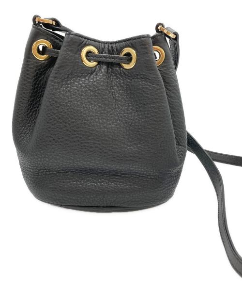 MICHAEL KORS（マイケル・コース）MICHAEL KORS (マイケル・コース) レザー巾着バッグ ブラックの古着・服飾アイテム