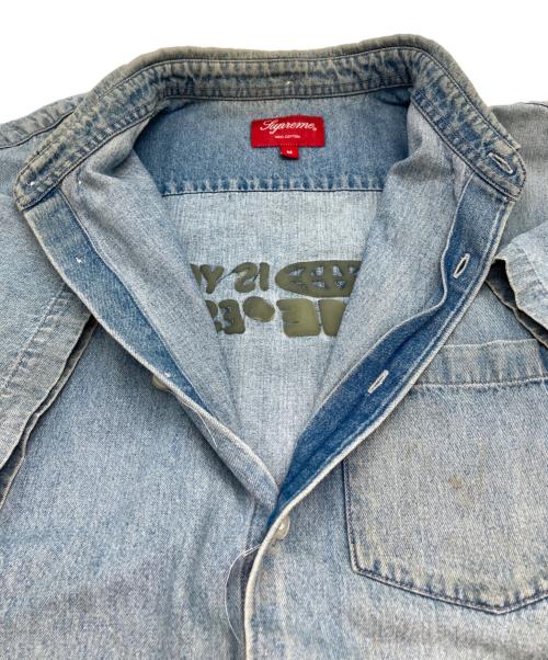 SUPREME（シュプリーム）SUPREME (シュプリーム) バックエンボスロゴ半袖デニムシャツ インディゴ サイズ:Ⅿの古着・服飾アイテム