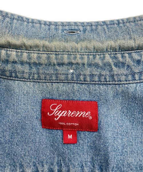 SUPREME（シュプリーム）SUPREME (シュプリーム) バックエンボスロゴ半袖デニムシャツ インディゴ サイズ:Ⅿの古着・服飾アイテム