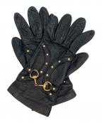 GUCCIグッチ）の古着「ホースビットレザーグローブ」｜ブラック