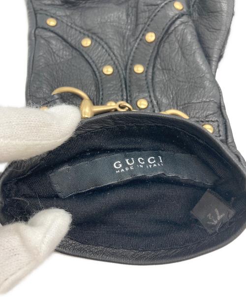 GUCCI（グッチ）GUCCI (グッチ) ホースビットレザーグローブ ブラック サイズ:7 1/2の古着・服飾アイテム
