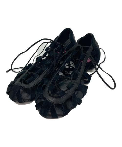 DIESEL（ディーゼル）DIESEL (ディーゼル) スウェードレースサンダル ブラック サイズ:24の古着・服飾アイテム