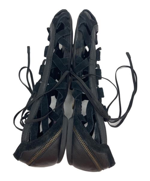 DIESEL（ディーゼル）DIESEL (ディーゼル) スウェードレースサンダル ブラック サイズ:24の古着・服飾アイテム