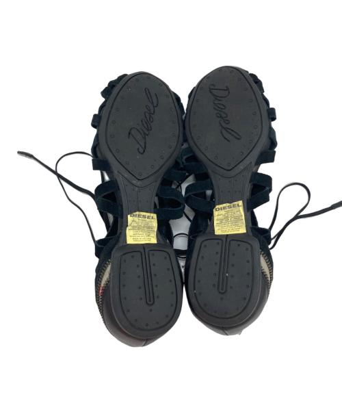 DIESEL（ディーゼル）DIESEL (ディーゼル) スウェードレースサンダル ブラック サイズ:24の古着・服飾アイテム