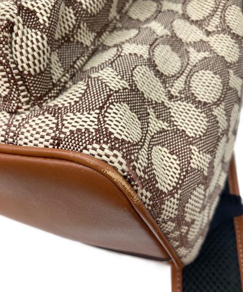 COACH（コーチ）COACH (コーチ) DISNEY (ディズニー) チャーター バックパック シグネチャーウィズミッキーマウスエンブロイダリー/リュック ブラウンの古着・服飾アイテム