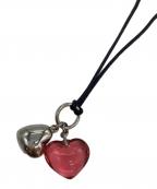 Baccaratバカラ）の古着「ダブルハートチョーカーネックレス」｜レッド×シルバー