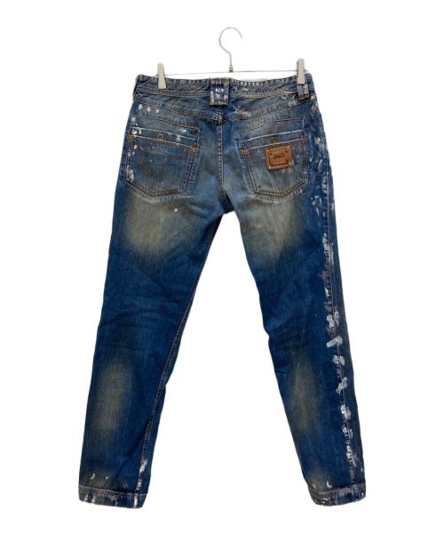 D&G DOLCE & GABBANA（ディーアンドジー ドルチェ＆ガッバーナ）D&G DOLCE & GABBANA (ディーアンドジー ドルチェ＆ガッバーナ) ダメージ加工ペイントデニムパンツ インディゴ サイズ:36の古着・服飾アイテム