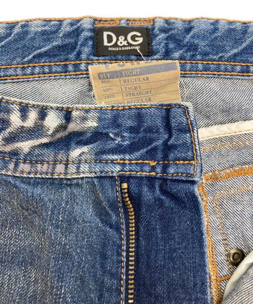 D&G DOLCE & GABBANA（ディーアンドジー ドルチェ＆ガッバーナ）D&G DOLCE & GABBANA (ディーアンドジー ドルチェ＆ガッバーナ) ダメージ加工ペイントデニムパンツ インディゴ サイズ:36の古着・服飾アイテム