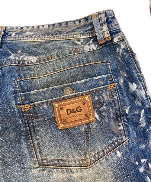 D&G DOLCE & GABBANA（ディーアンドジー ドルチェ＆ガッバーナ）D&G DOLCE & GABBANA (ディーアンドジー ドルチェ＆ガッバーナ) ダメージ加工ペイントデニムパンツ インディゴ サイズ:36の古着・服飾アイテム