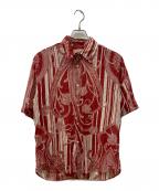 DOLCE & GABBANAドルチェ＆ガッバーナ）の古着「総柄半袖シャツ」｜レッド×アイボリー