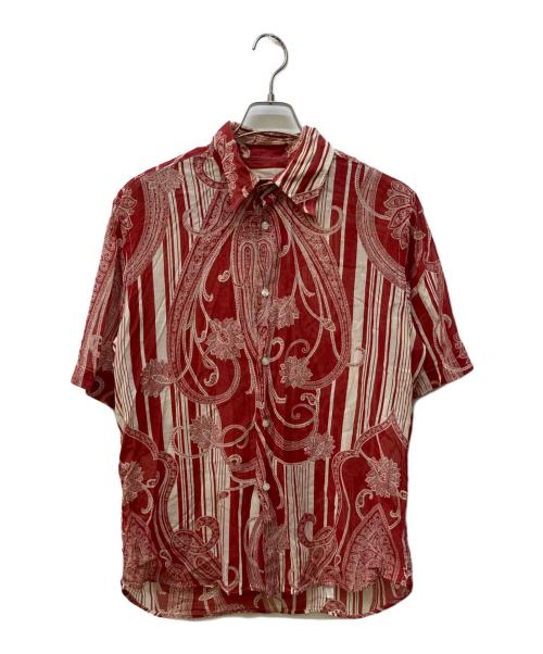 DOLCE & GABBANA（ドルチェ＆ガッバーナ）DOLCE & GABBANA (ドルチェ＆ガッバーナ) 総柄半袖シャツ レッド×アイボリー サイズ:Lの古着・服飾アイテム