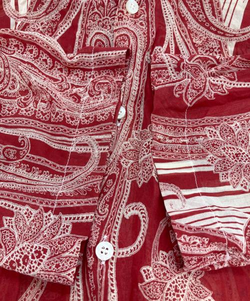 DOLCE & GABBANA（ドルチェ＆ガッバーナ）DOLCE & GABBANA (ドルチェ＆ガッバーナ) 総柄半袖シャツ レッド×アイボリー サイズ:Lの古着・服飾アイテム