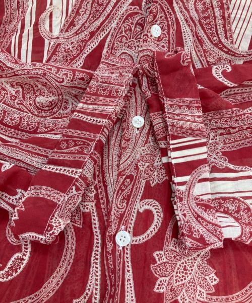 DOLCE & GABBANA（ドルチェ＆ガッバーナ）DOLCE & GABBANA (ドルチェ＆ガッバーナ) 総柄半袖シャツ レッド×アイボリー サイズ:Lの古着・服飾アイテム