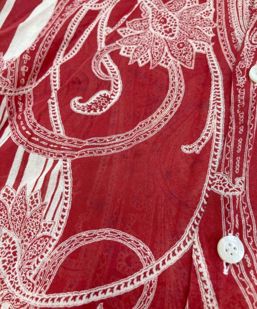 DOLCE & GABBANA（ドルチェ＆ガッバーナ）DOLCE & GABBANA (ドルチェ＆ガッバーナ) 総柄半袖シャツ レッド×アイボリー サイズ:Lの古着・服飾アイテム