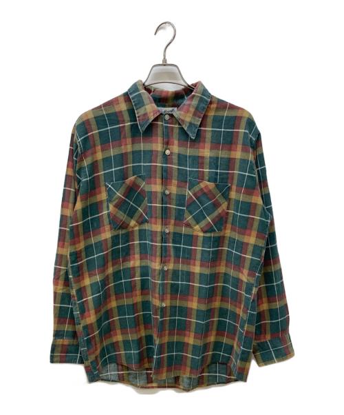 bellcraft（ベルクラフト）bellcraft (ベルクラフト) プリントネルシャツ グリーン×レッド サイズ:16 1/2の古着・服飾アイテム