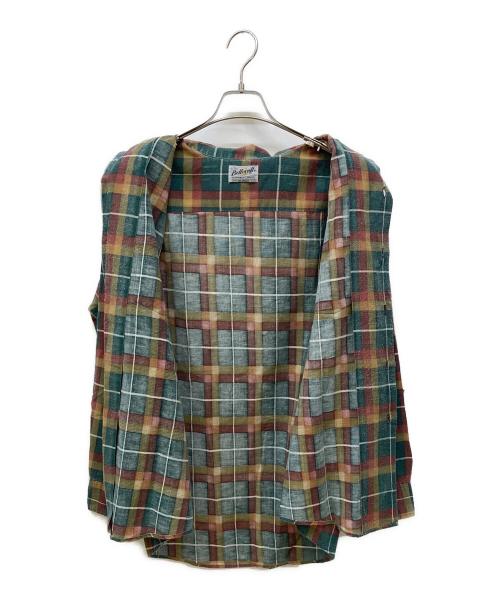 bellcraft（ベルクラフト）bellcraft (ベルクラフト) プリントネルシャツ グリーン×レッド サイズ:16 1/2の古着・服飾アイテム