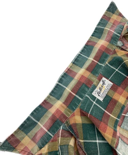 bellcraft（ベルクラフト）bellcraft (ベルクラフト) プリントネルシャツ グリーン×レッド サイズ:16 1/2の古着・服飾アイテム